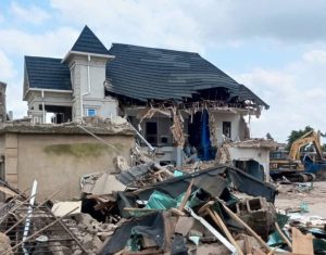 Oyo Govt demolishes building used as criminal hideout, arms storehouse(photos)