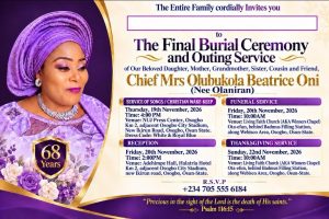 Family of Ace Broadcaster, Bukola Oni announces burial arrangements